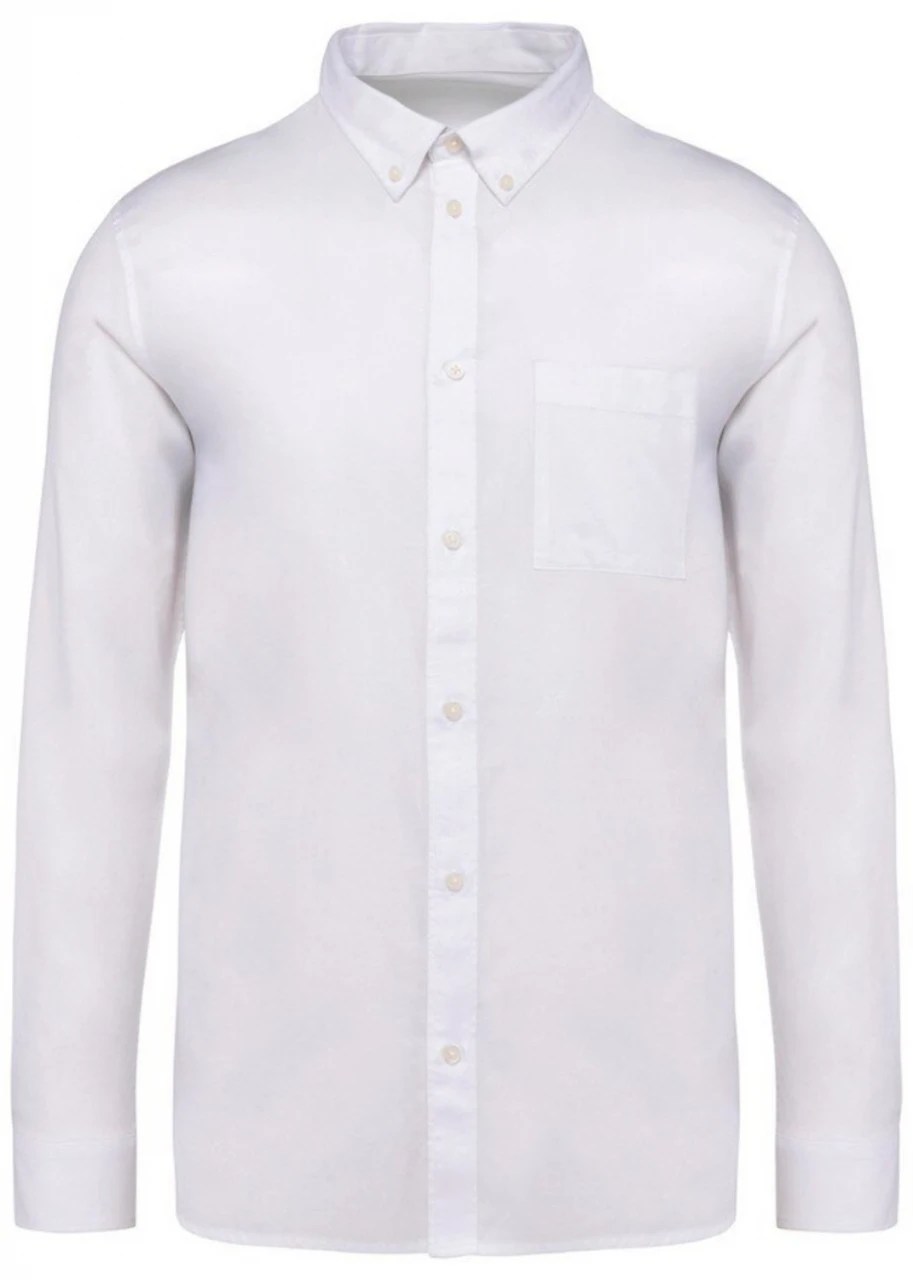 White washed shirt for men in Lyocell TENCEL and organic cotton