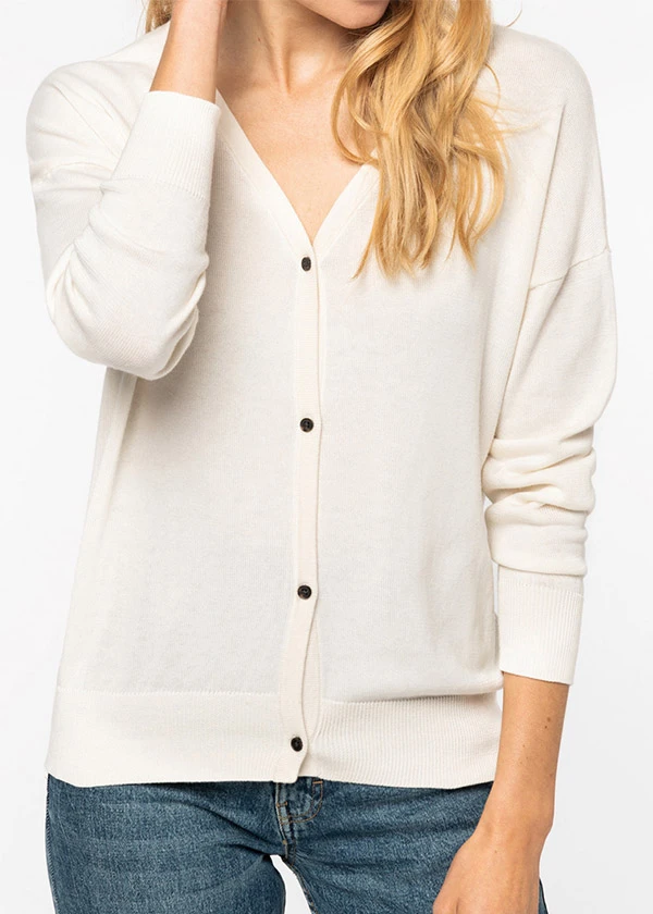 Women's avory V-neck pullover in Lyocell TENCEL and organic cotton