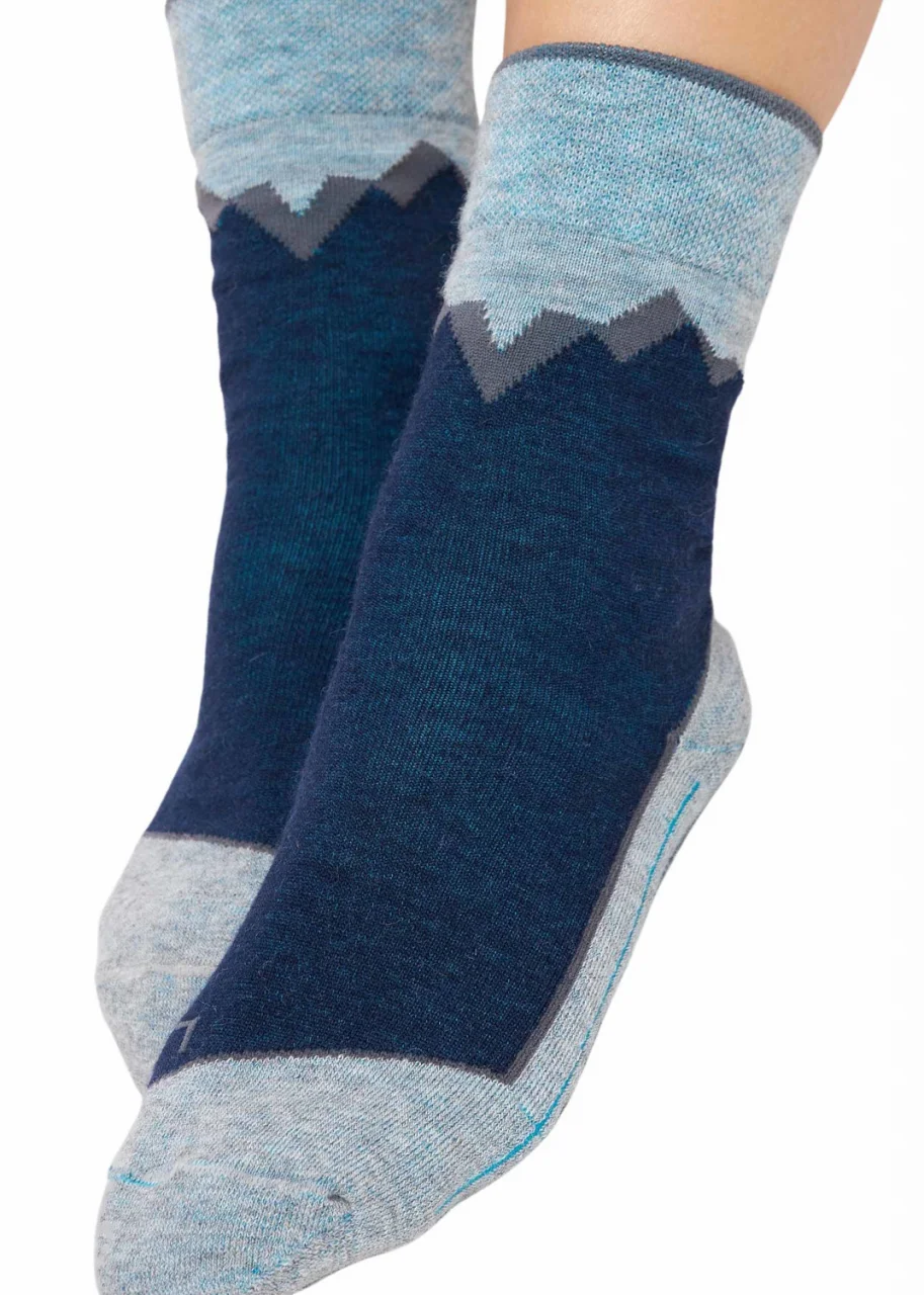 Premium Unisex baby alpaca blue melangè socks_106145
