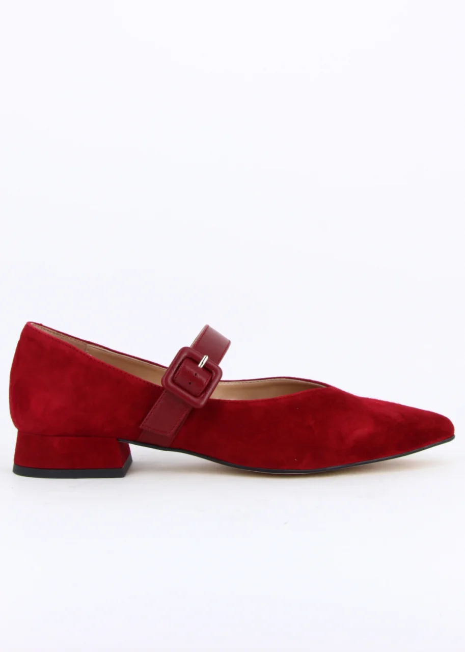 Devin Red women's suede shoe_106218