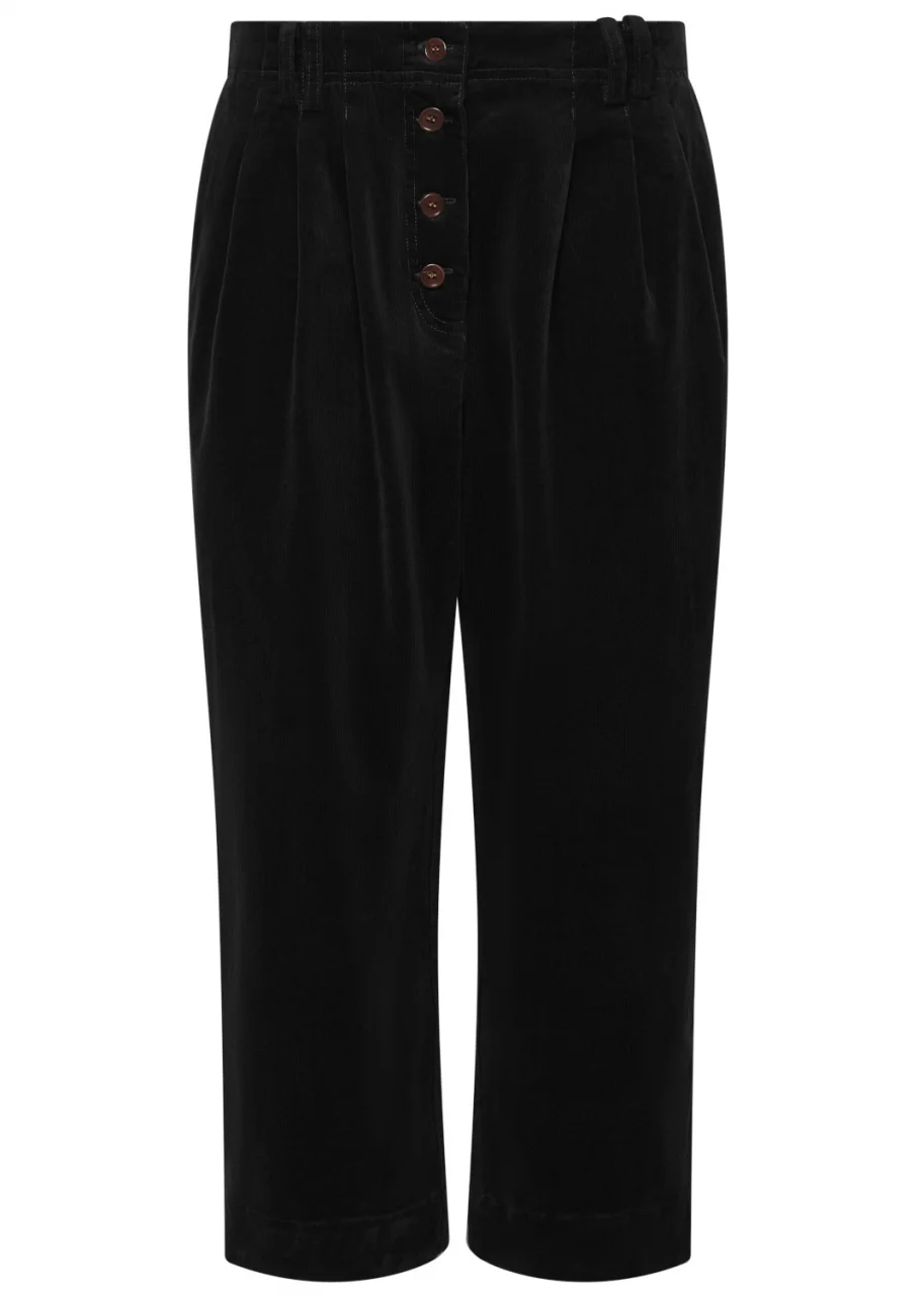 Pantaloni Frisa Black da donna in velluto di cotone biologico_106313