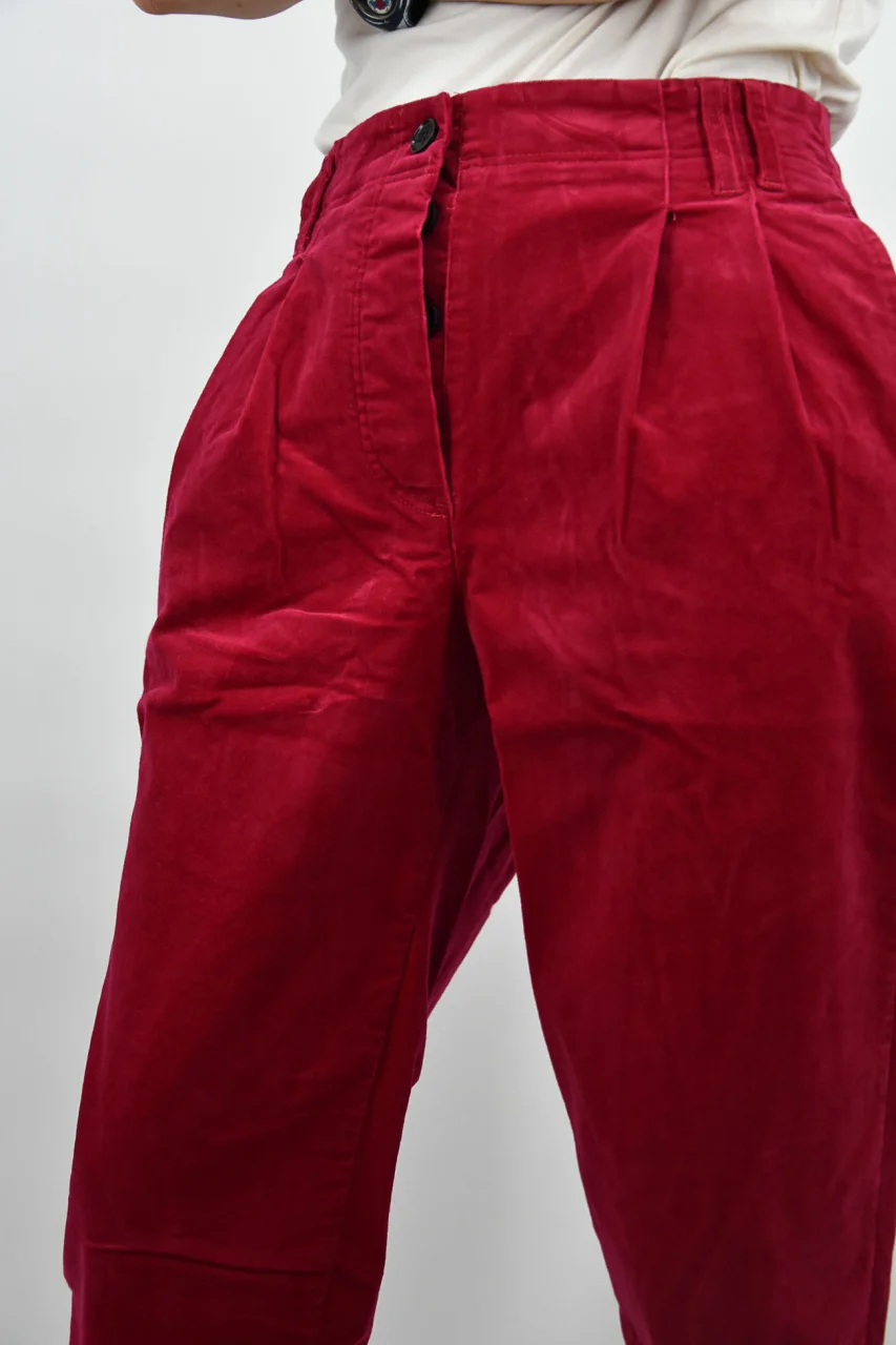 Pantaloni Frisa Cherry da donna in velluto di cotone biologico_106371