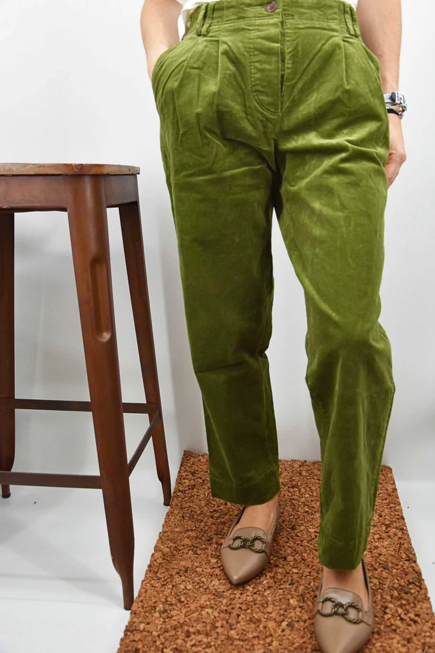 Pantaloni Frisa Pine da donna in velluto di cotone biologico