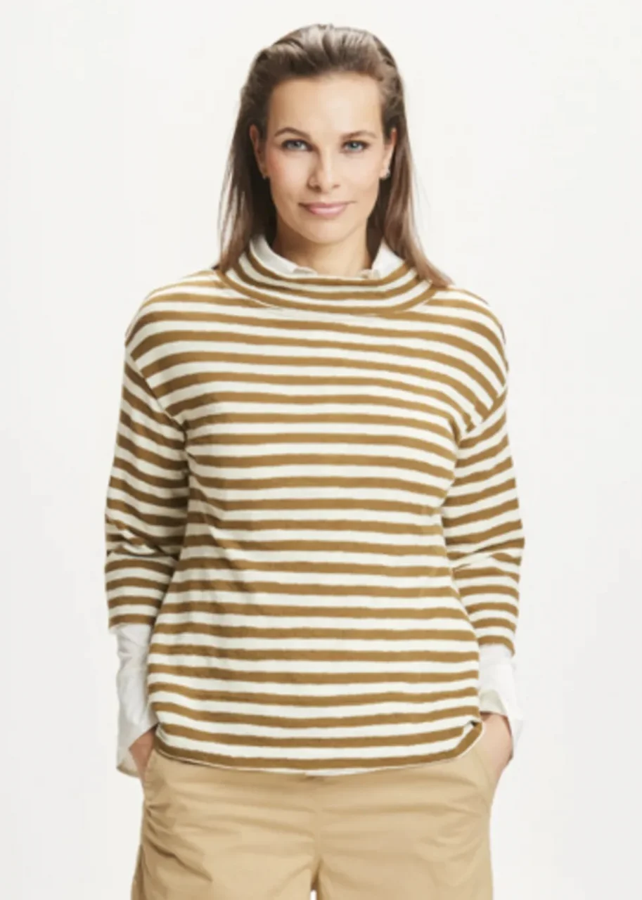 Women's 3/4 sleeve sweater in pure merino wool