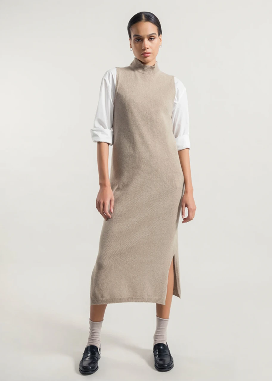 Michela ladies' dress in regenerated cashmere
