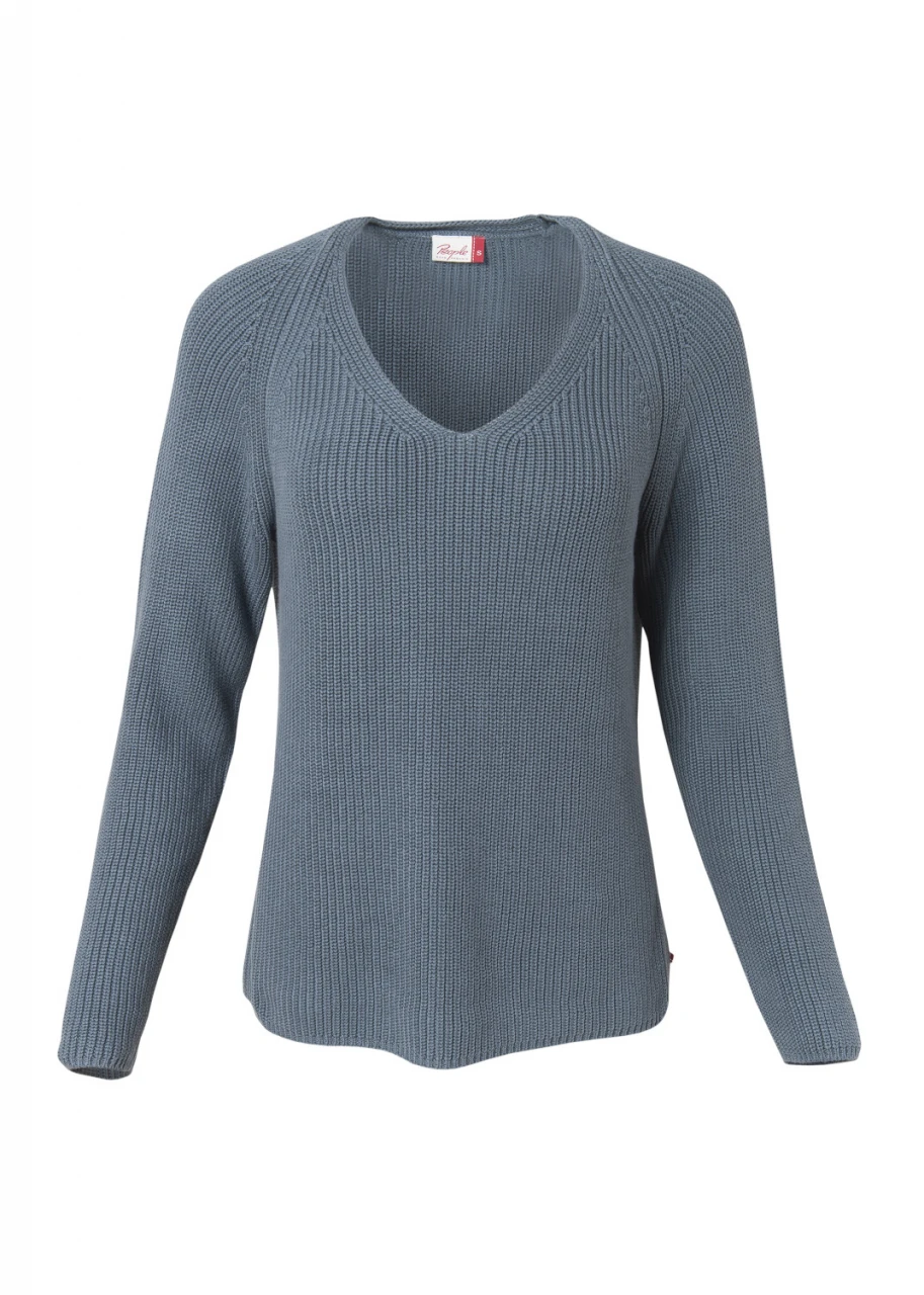 Women's Smoke Blue Sweater in Pure Organic Cotton