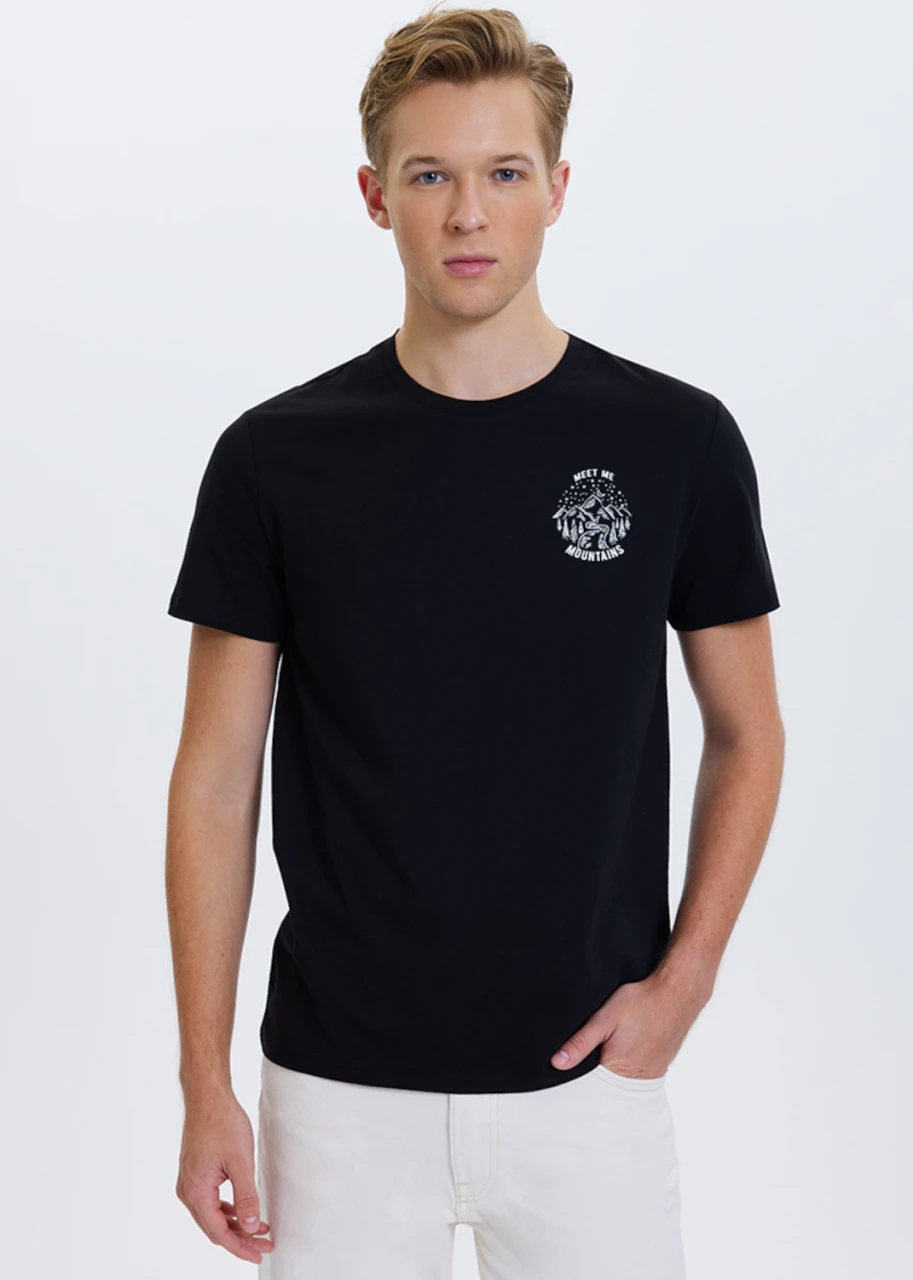 Meet Black T-shirt for men in pure organic cotton