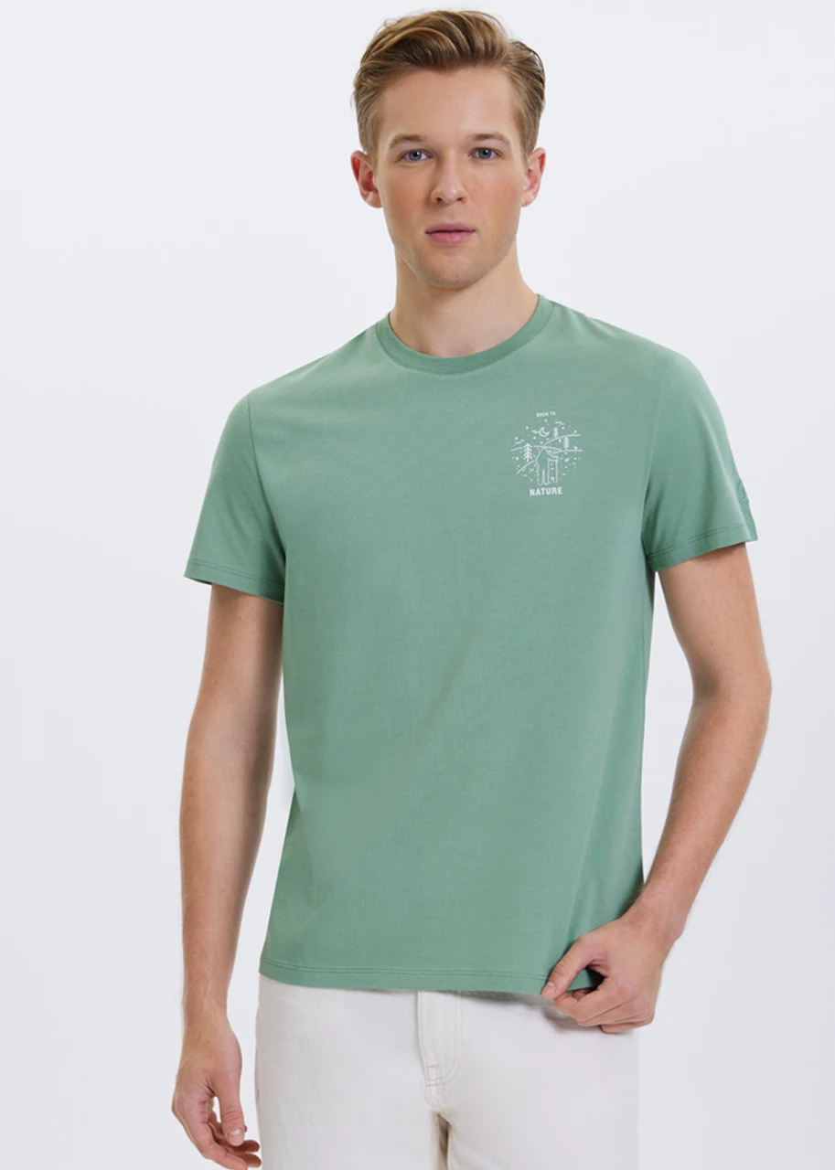 T-shirt Meet Green da uomo in puro cotone organico