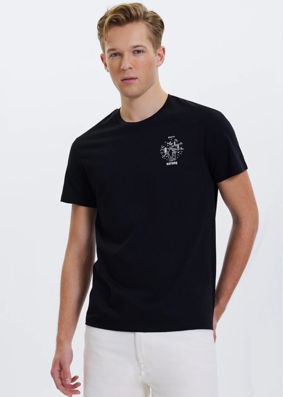 Nature Black T-shirt for men in pure organic cotton