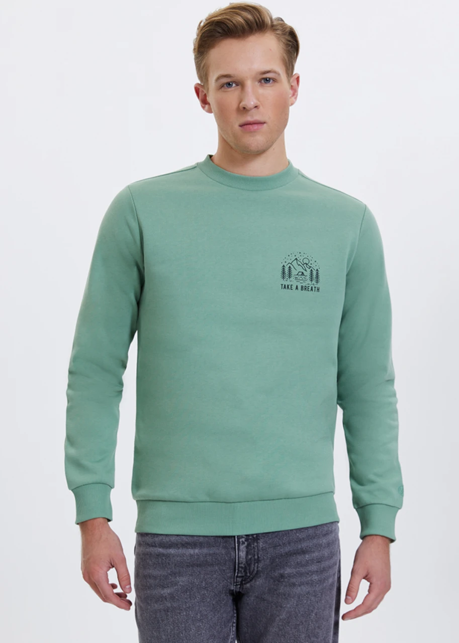 Men's Breath Green sweatshirt in pure organic cotton