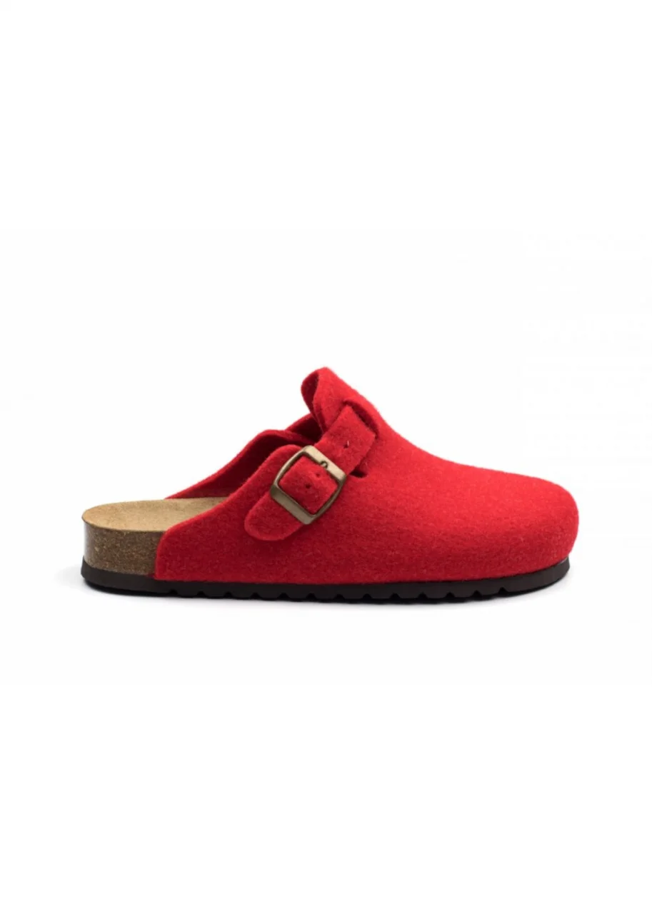 Sabot Belt RED in wool and cork sole_107613