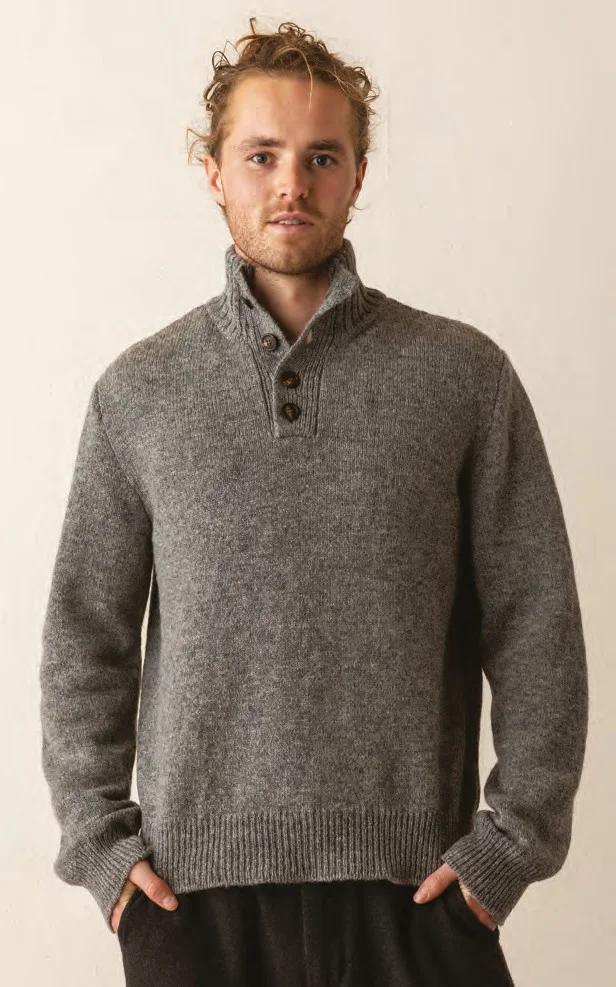Ecology Stand Neck Sweater in pure merino wool