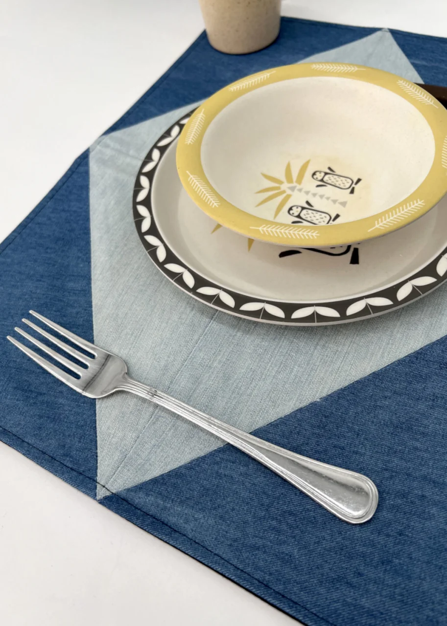 Recycled denim placemats