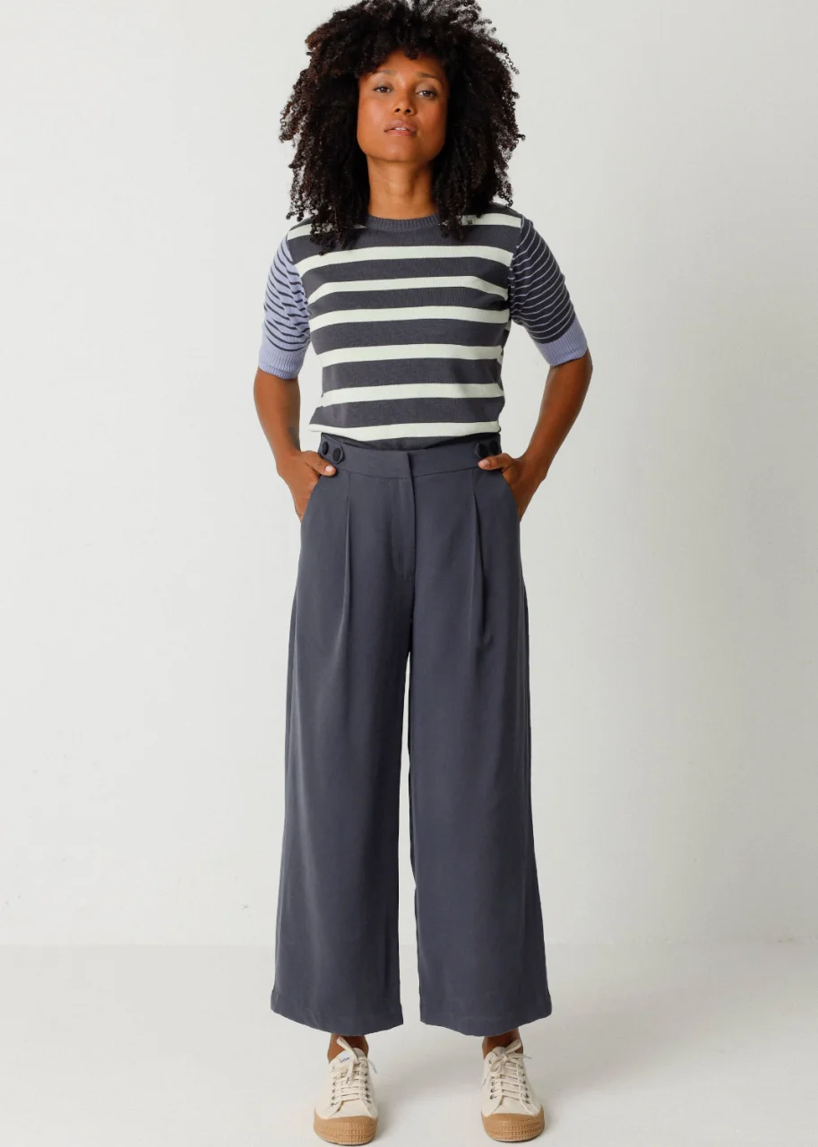 Women's ILIA culotte trousers in sustainable viscose Ecovero - Dark Grey