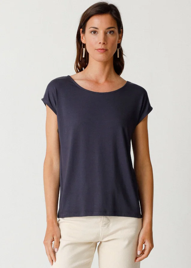T-shirt Atalia da donna in Modal Tencel - Grigio scuro