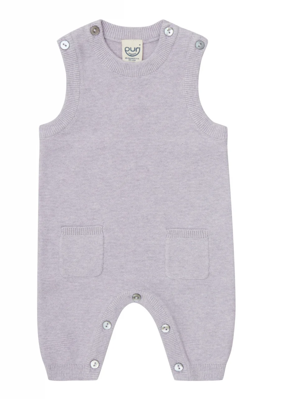 Lavender baby rompers in Organic Cotton and linen