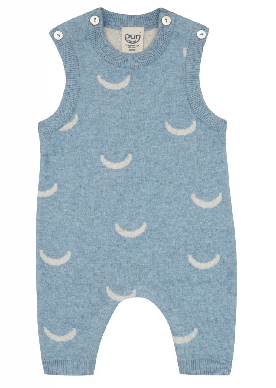 Shiva Moon knitted romper for babies in organic cotton and silk
