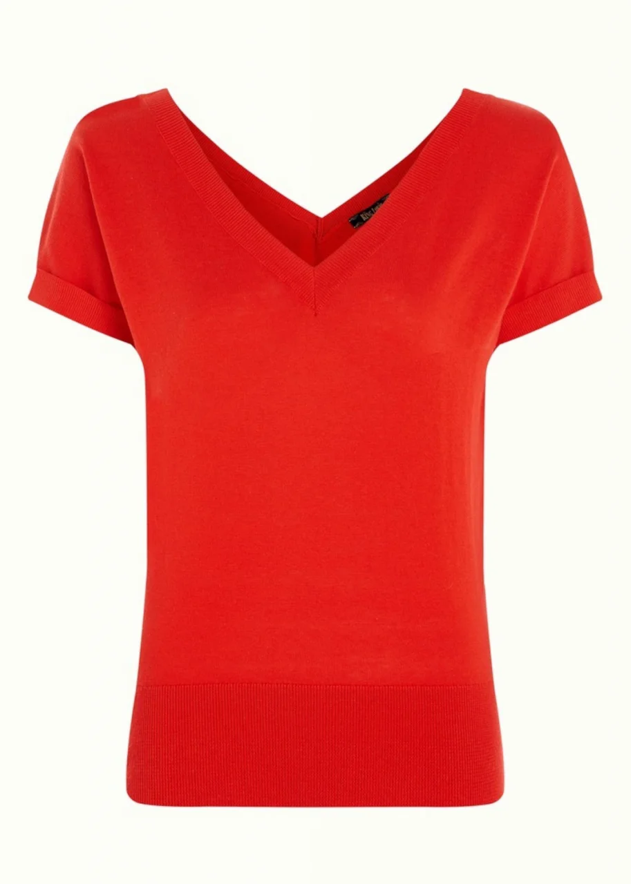 Double V Red-shirt in organic cotton