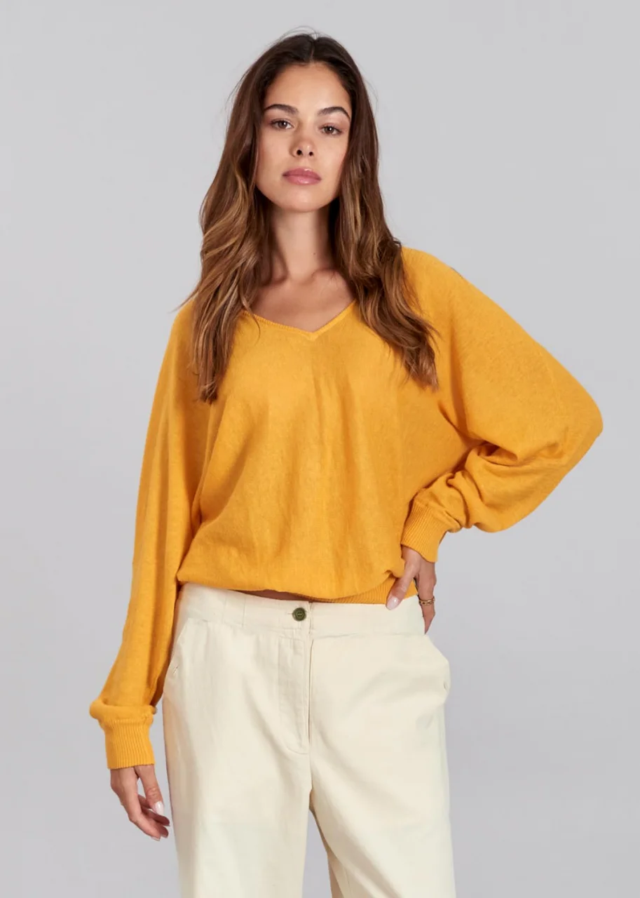 Women's Clover in pure organic linen - Yellow