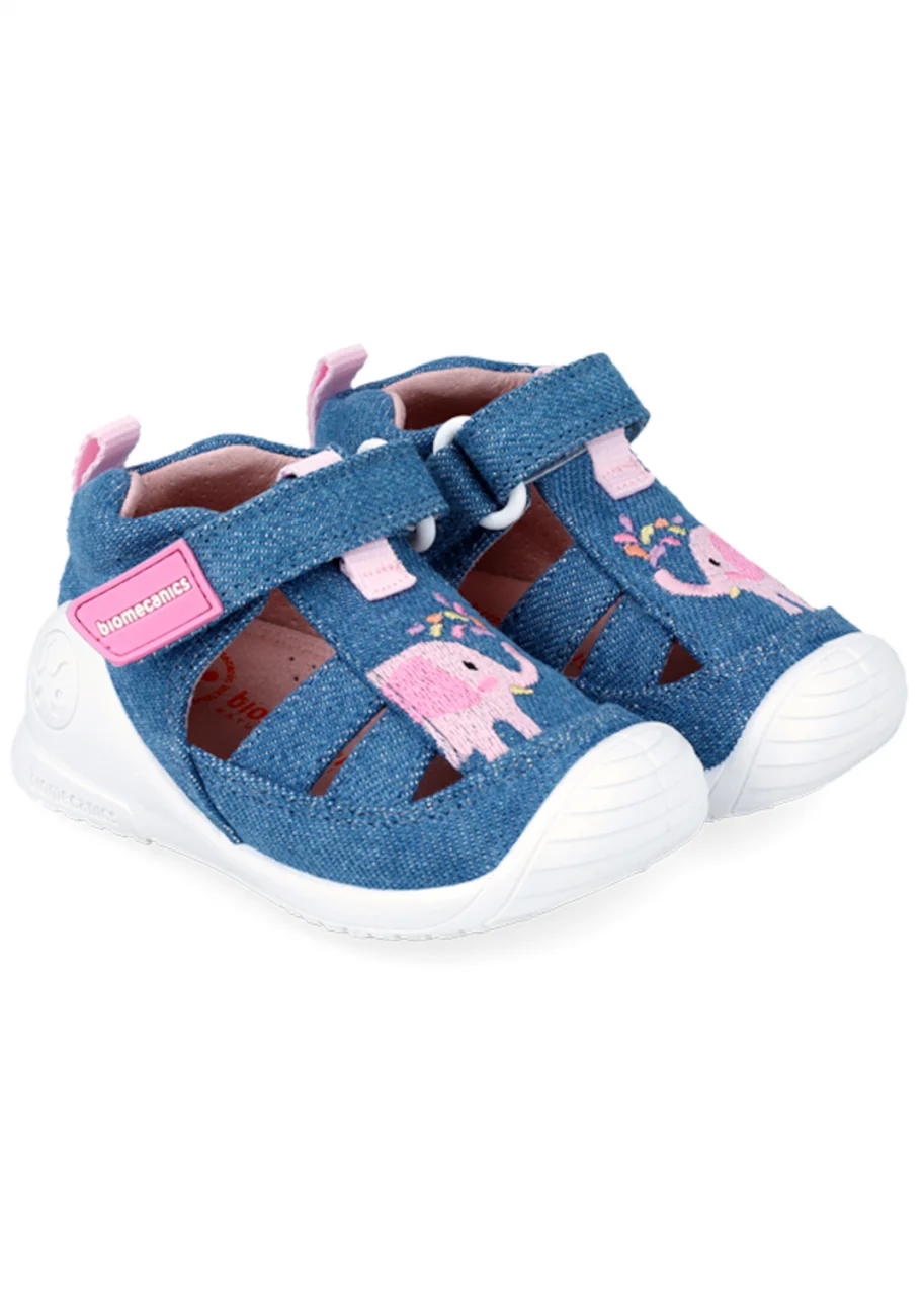 Ergonomic and natural cotton Baby Elephant sandals for girls
