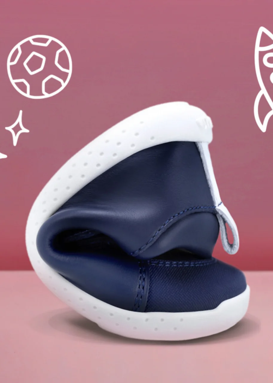 Rosy Barefoot Sneakers for boys in natural leather