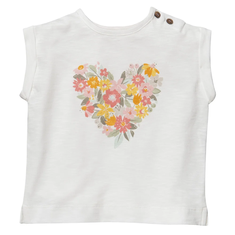 Girl's Heart T-shirt in pure organic cotton