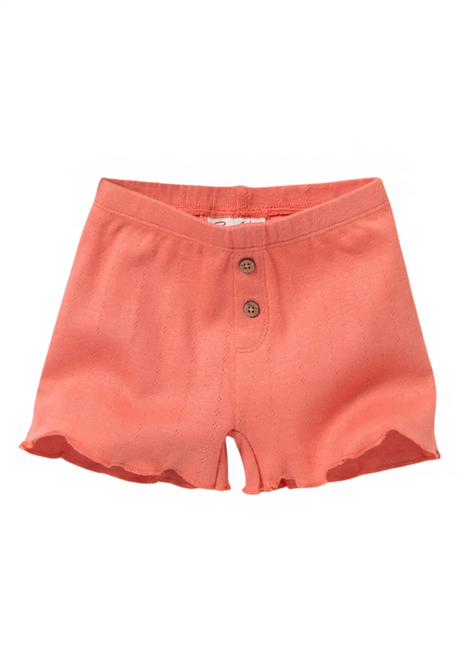 Raspberry shorts for girls in pure organic cotton