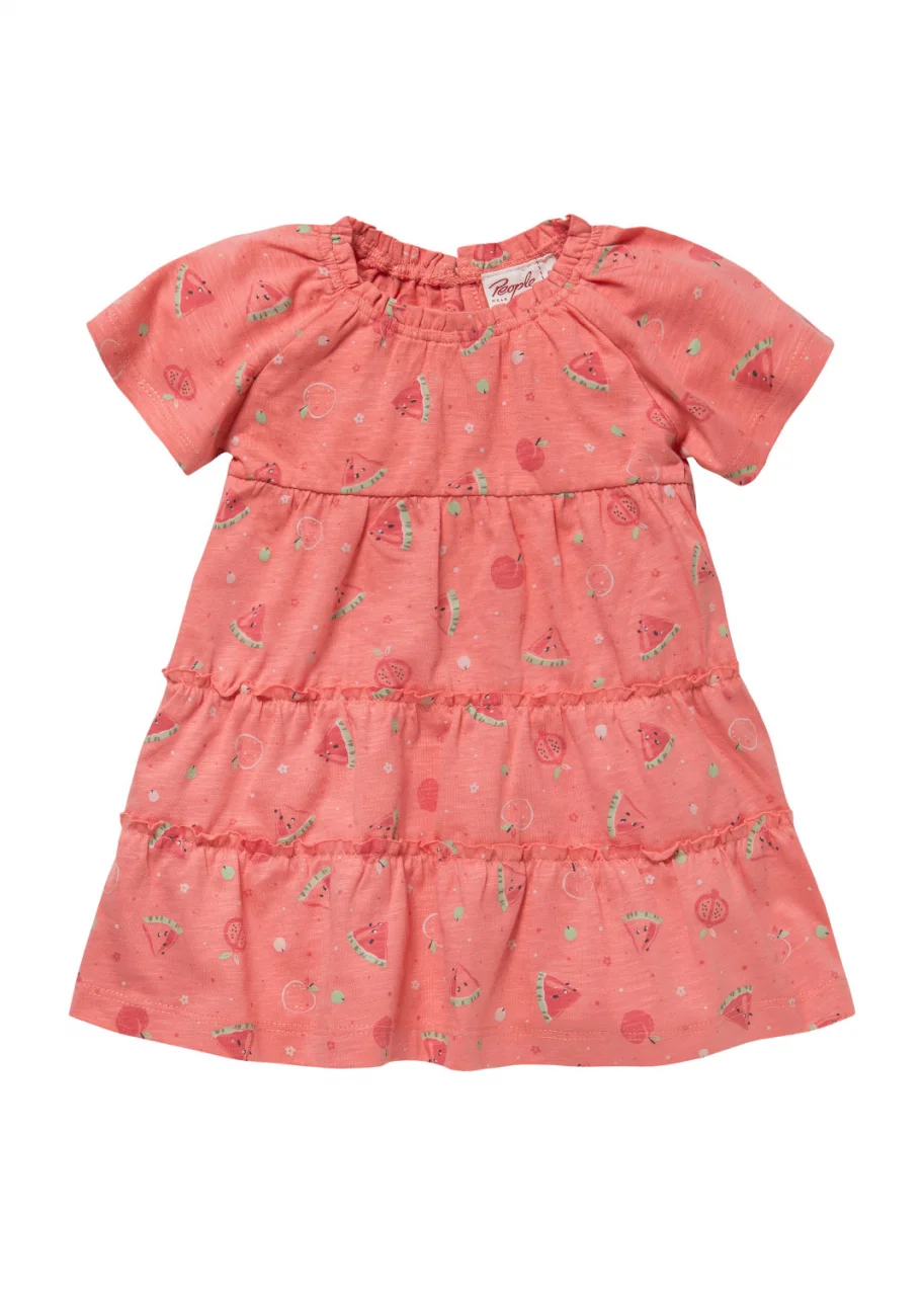 Raspberry dress for girl in pure organic cotton