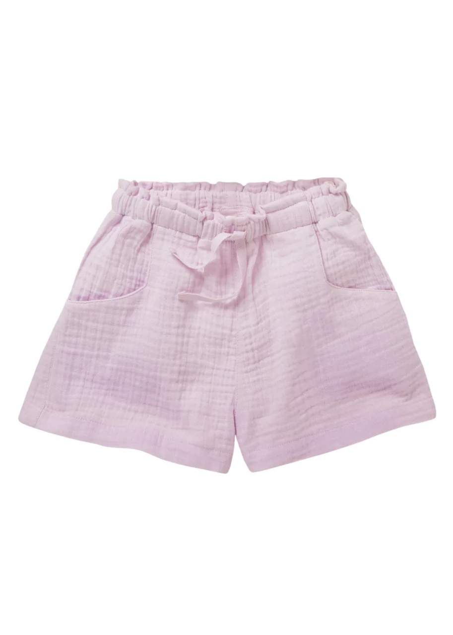 Baby muslin shorts in pure organic cotton