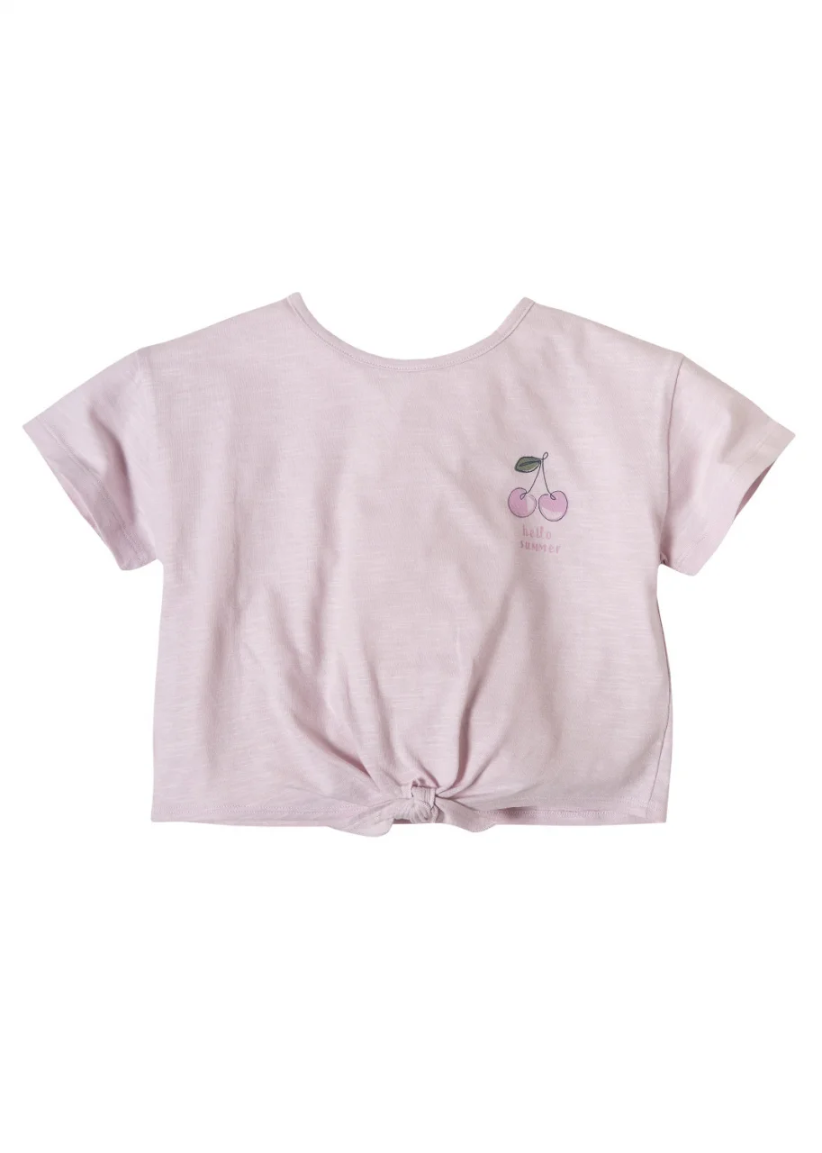 T-shirt Ciliegie per bambina in puro cotone biologico