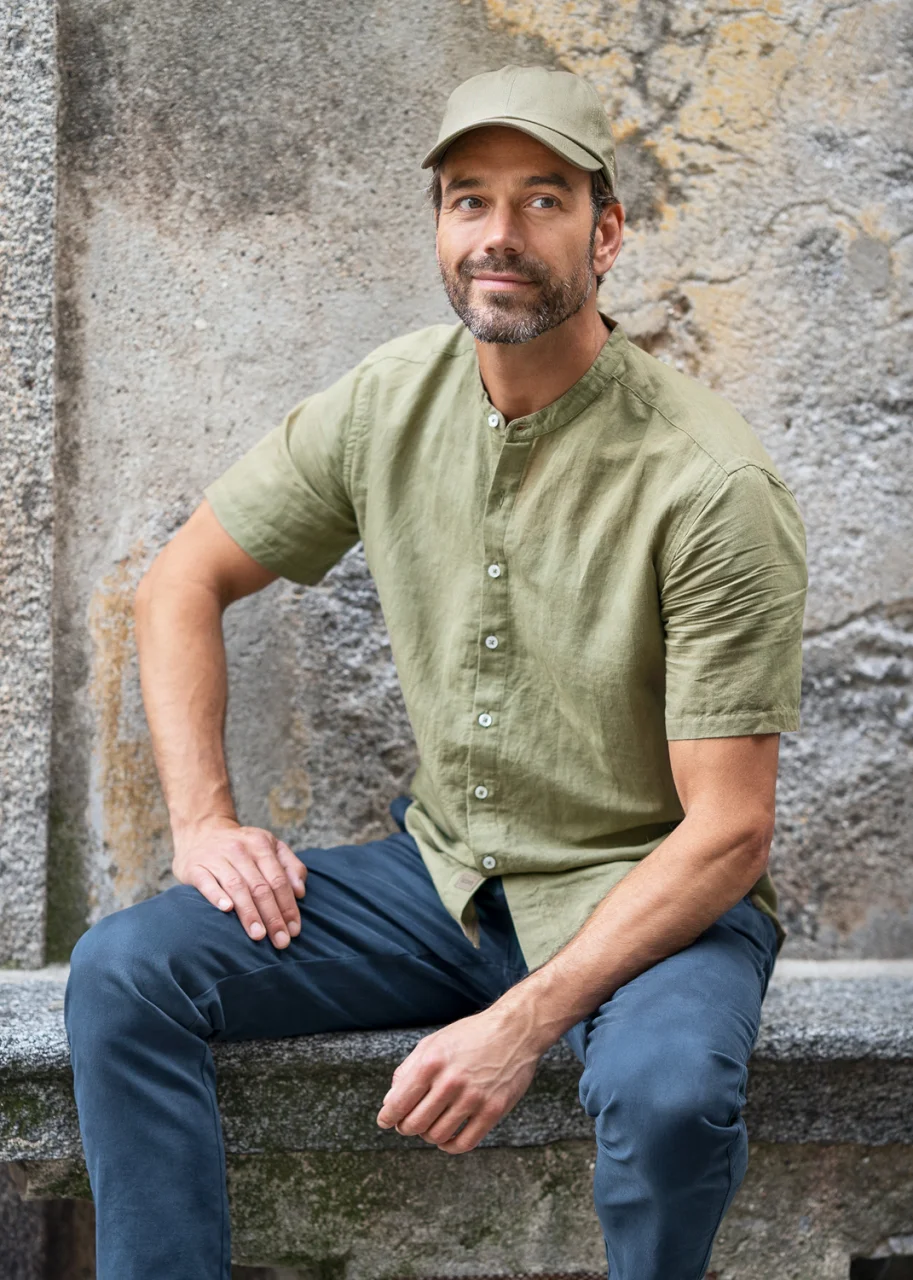 Camicia Ruben da uomo in lino - Verde salice