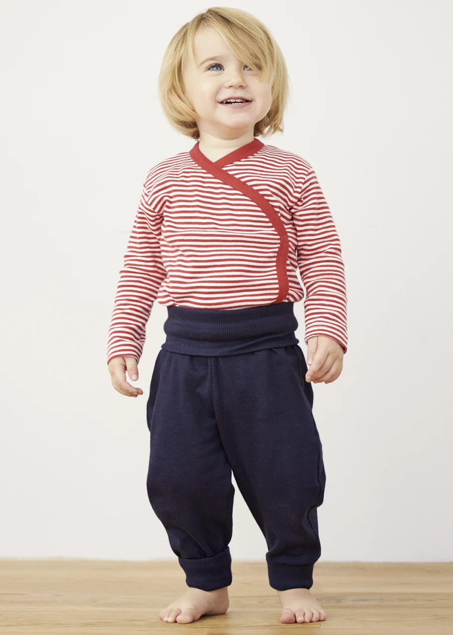 Boy's blue Egg trousers in organic cotton