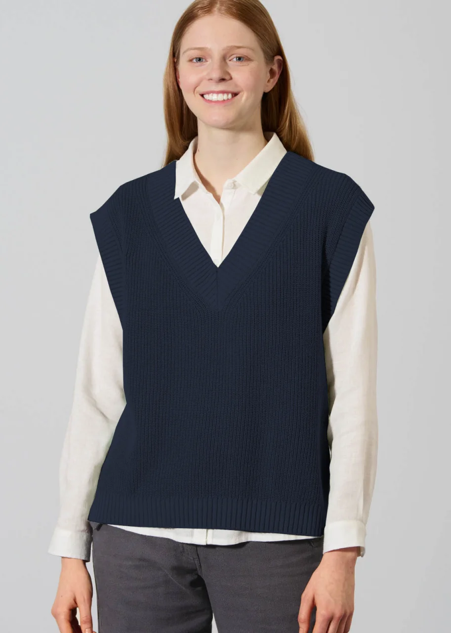 Women’s vest in hemp and organic cotton