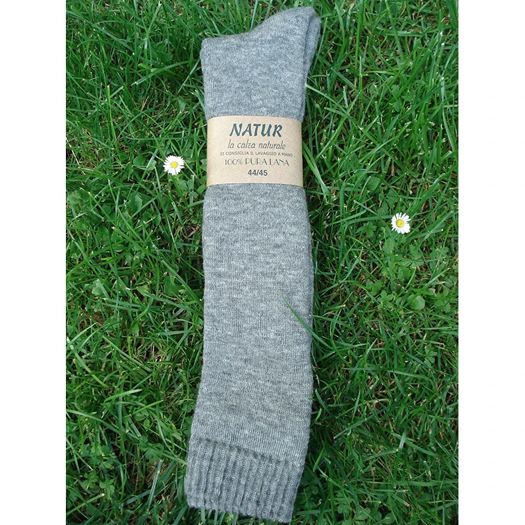 Thin short socks in wool and organic cotton