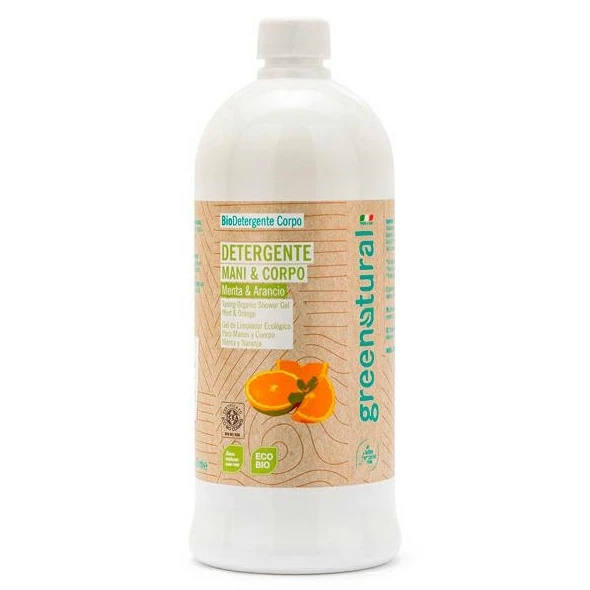 Detergente mani e corpo eco-bio alla Menta e Arancio - 1 lt