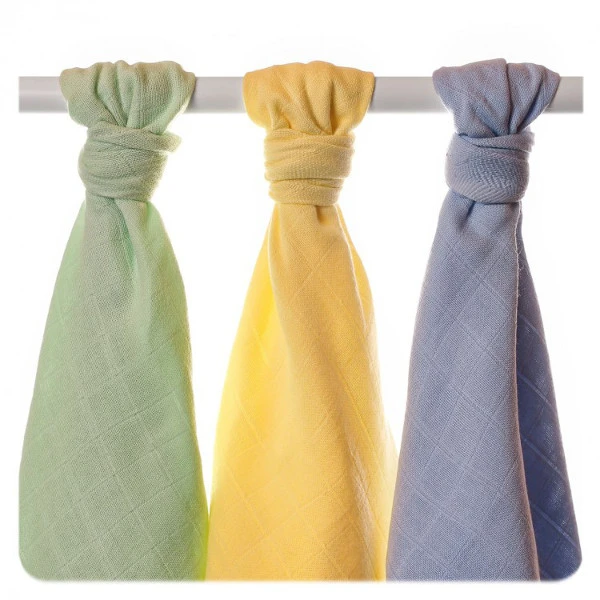Organic cotton muslin towels set 3 pieces Pastel_42770