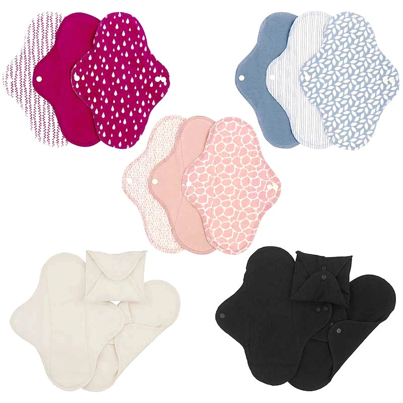 Woman sanitary pads in organic cotton - Regular set of 3